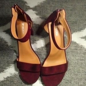 Burgundy 4 inch platform heels